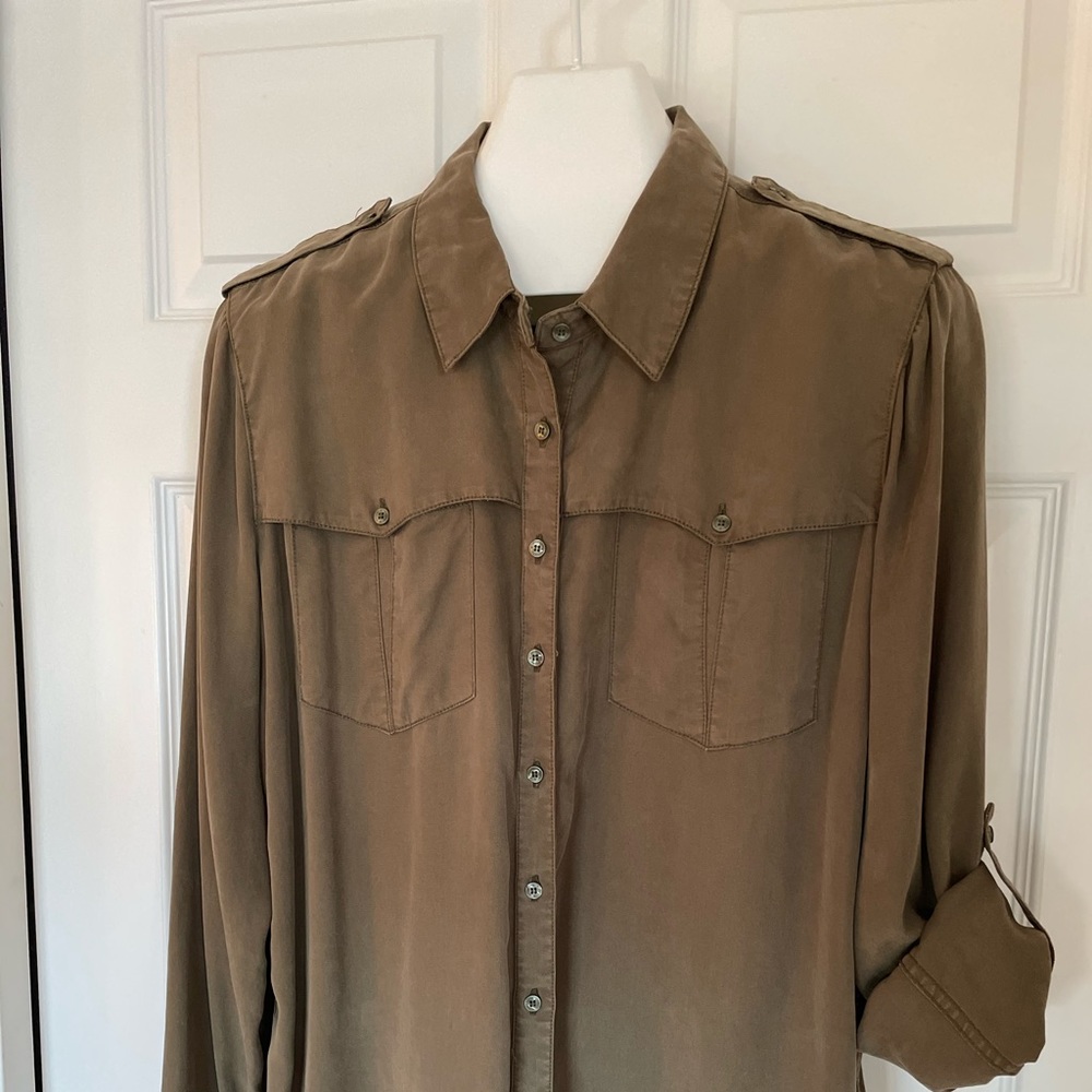 GUESS LONG SLEEVE CAMP SHIRT XL